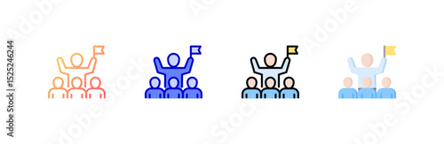 Team Leader icon set multiple style collection