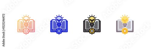 Blended Learning icon set multiple style collection