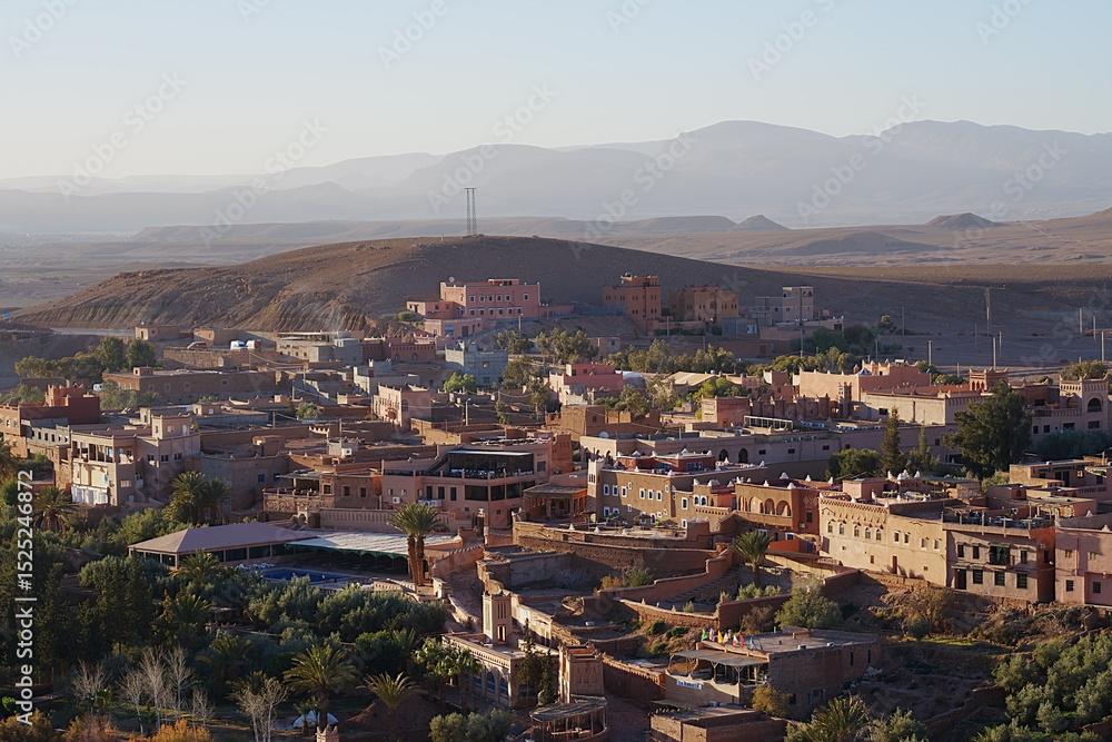 Fototapeta premium Town at Atlas Mountains at Sus-Masa-Dara region in Morocco