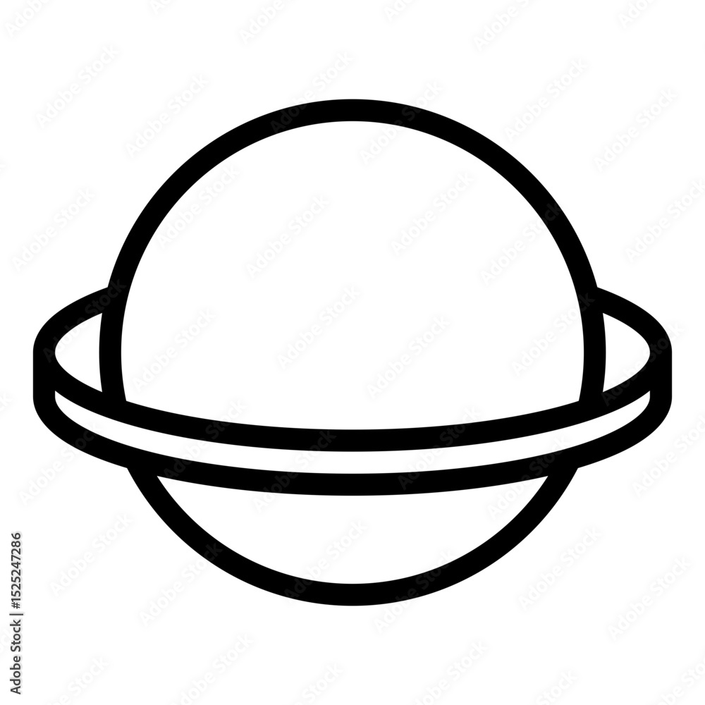 Simple drawing of a planet with a white circle surrounding it Simple drawing of a planet with a white circle surrounding it