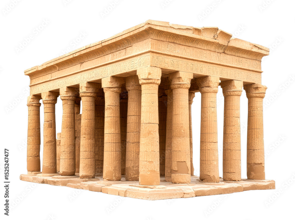 Fototapeta premium Exploring ancient architecture temple structure historical site 3d model cultural heritage isolated on transparent background