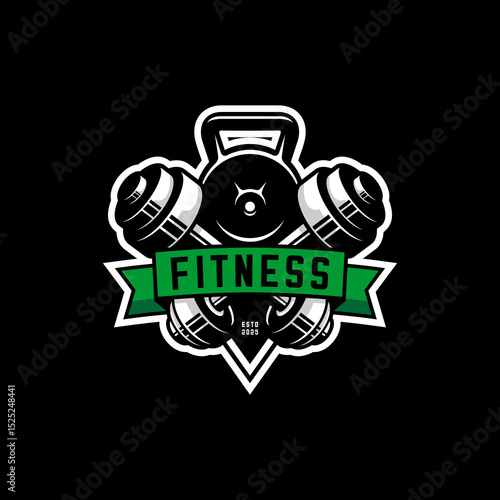 fitness sport team, crossed barbell