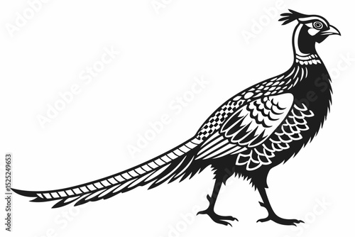 pheasant sihouette black vector