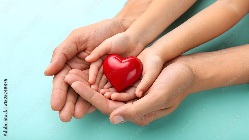 Fototapeta premium Heartfelt Unity: Compassionate Hands Holding Hope