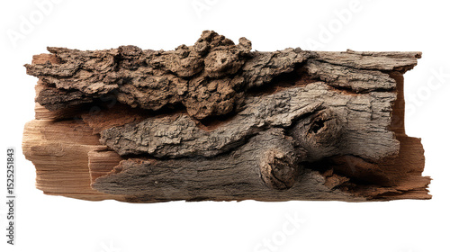 Rough Tree Bark Texture: Close-up view of a piece of tree bark, showing intricate texture and patterns. The bark is dark brown and gray, with deep crevices and knots. Perfect for background.