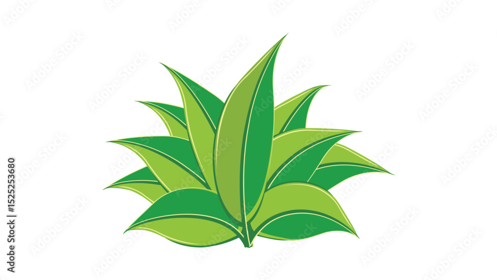 Fototapeta premium Plant 3: Abstract vector leaves in flat style