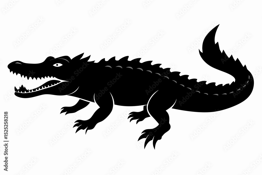Naklejka premium crocodile sihouette black vector