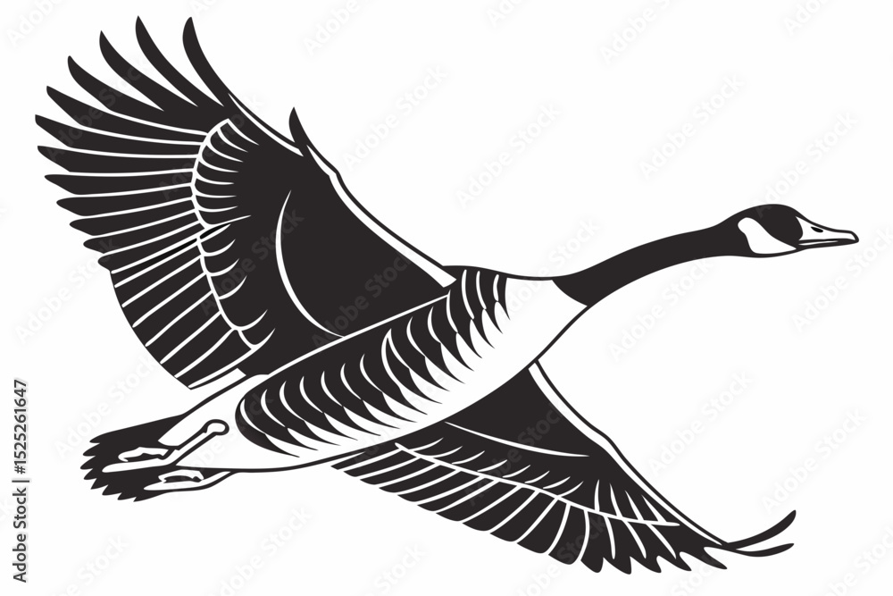Obraz premium goose sihouette black vector