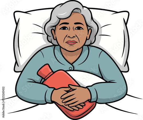 Elderly Woman Resting in Bed