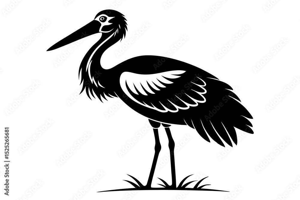 Fototapeta premium stork sihouette black vector
