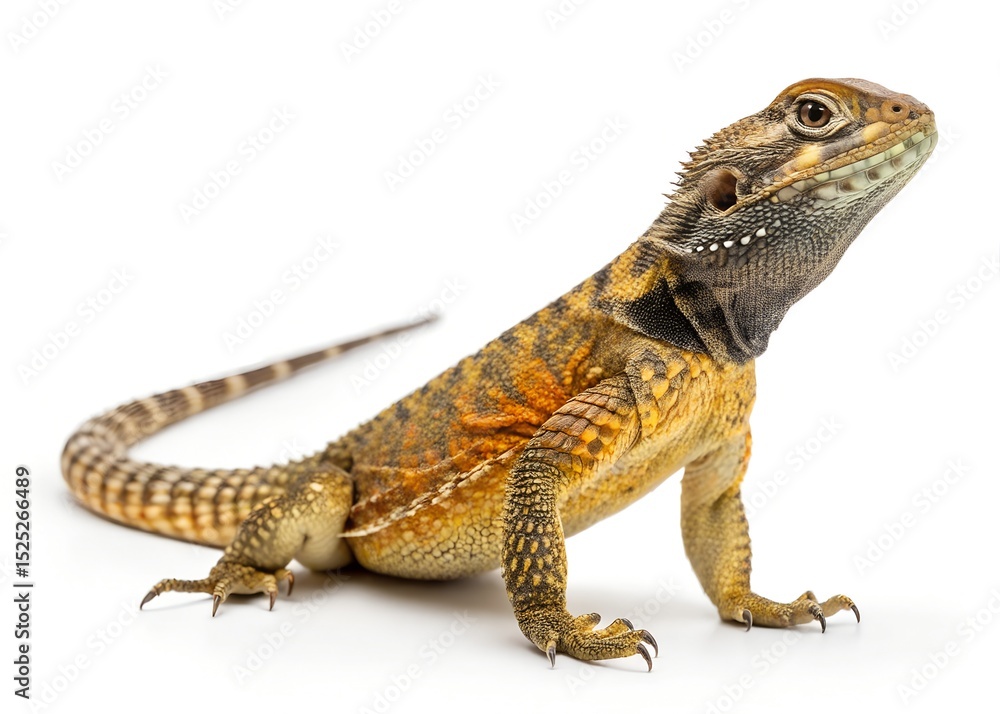 Obraz premium Macro Uromastyx Lizard on White Background – Full Body 8K Detail