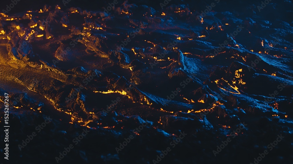Abstract landscape with lava flow texture Abstract landscape with lava flow texture