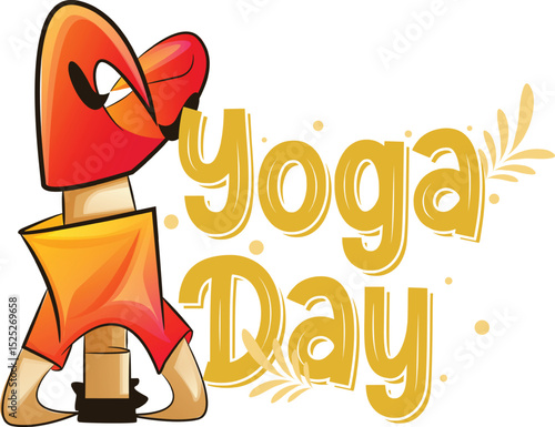 The modern lively illustration beautifully captures International Yoga Day moment, Showcasing various yoga pose with abstract