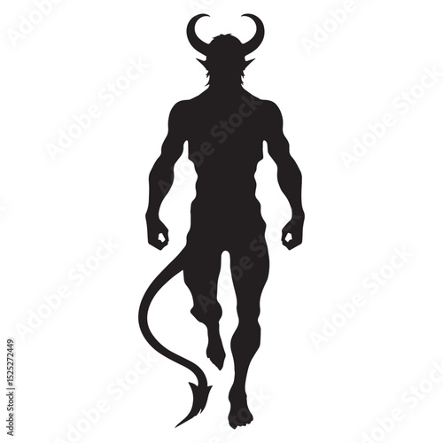 Feral Demon beast shape illustration - demon silhouette - demon vector - silhouette of demon - cursed hellspawn art
