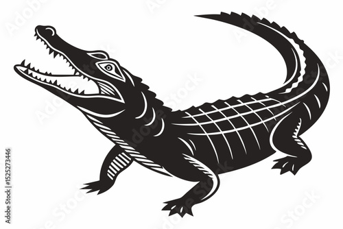 caiman sihouette black vector