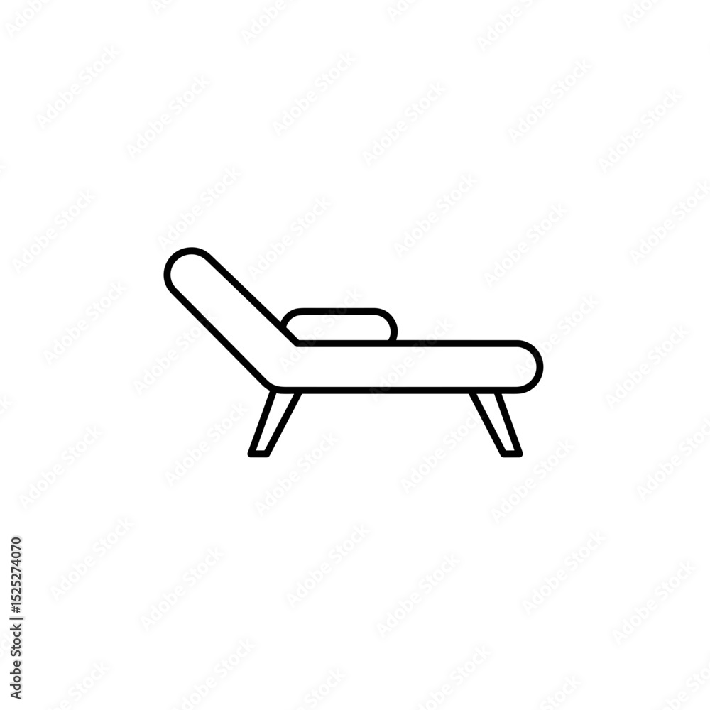 Simple outline of chaise lounge in minimalist style for comfort Simple outline of chaise lounge in minimalist style for comfort