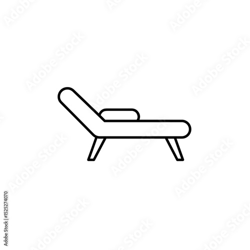 Simple outline of chaise lounge in minimalist style for comfort  