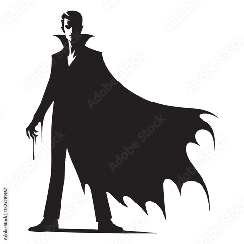 Feral Vampire beast shape illustration - vampire silhouette - vampire vector - silhouette of vampire - cursed night creature art
