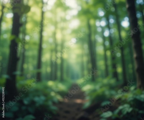 Blurry green forest background nature enviroment 