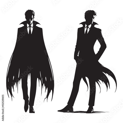 Shadowy Vampire undead form graphic - vampire silhouette - vampire vector - silhouette of vampire - nocturnal creature graphic design

