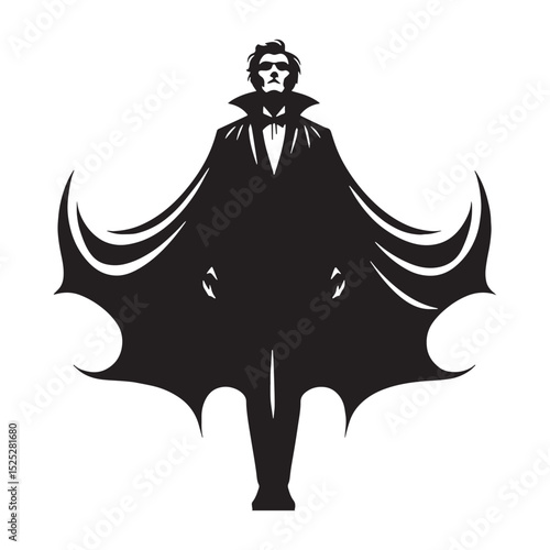 Dark Vampire blood drinker outline - vampire silhouette - vampire vector - silhouette of vampire - Vampire illustration - night predator icon
