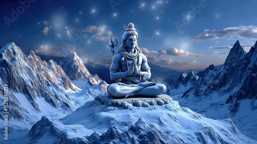 Lord shiva in meditation mountain majesty