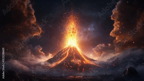 A volcanic eruption triggered by a meteorite