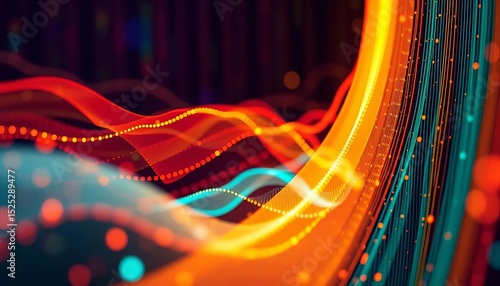 Abstract data streams visualized as filtered vectors, showcasing big data processing and analysis,  cloud,  technology