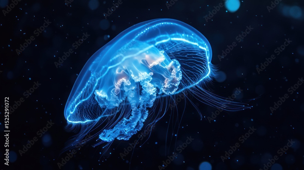 Obraz premium Mesmerizing moon jellyfish underwater