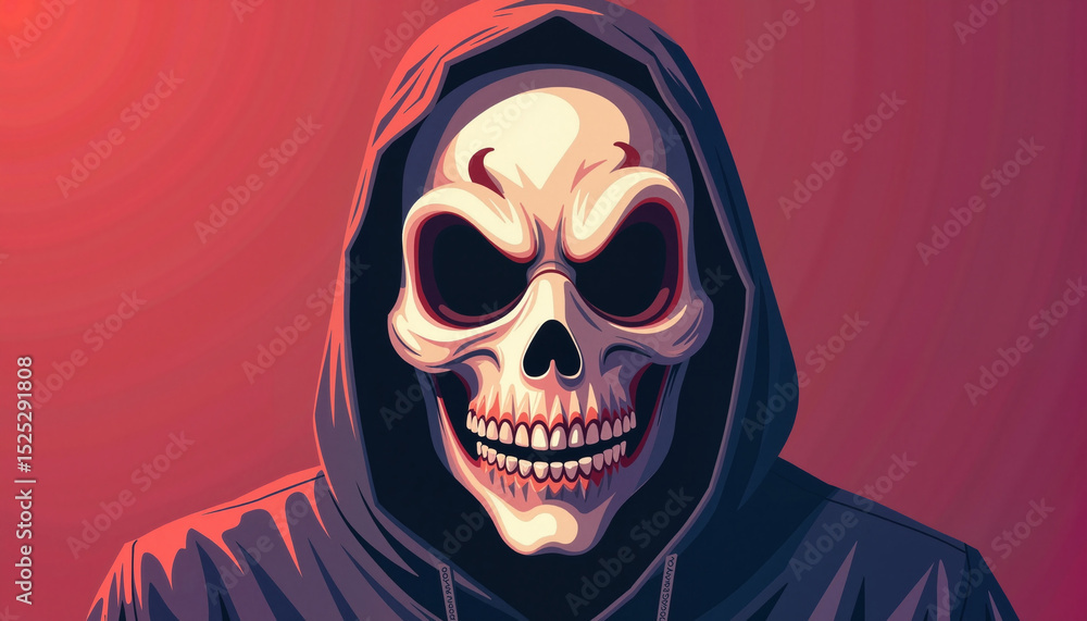 Vector illustration of a hooded skull character for Halloween Vector illustration of a hooded skull character for Halloween