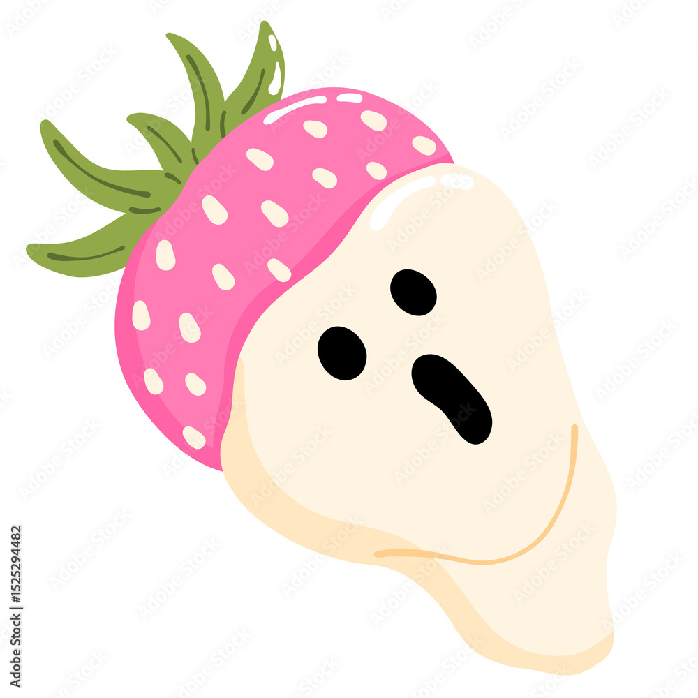 Fototapeta premium Cute Strawberry Ghost Illustration