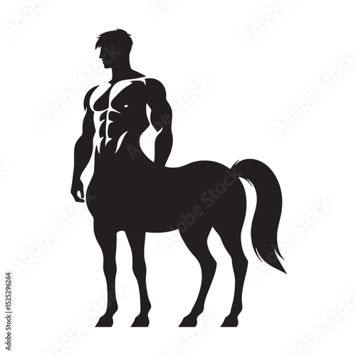 Menacing Centaur archer shape silhouette - centaur silhouette - centaur vector - silhouette of centaur - equine fighter graphic
