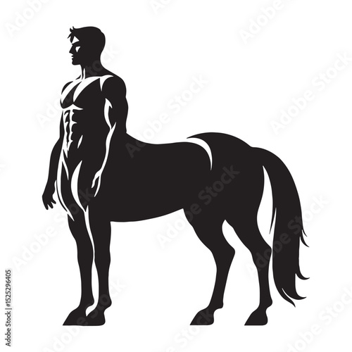 Majestic Centaur creature figure silhouette - centaur silhouette - centaur vector - silhouette of centaur - Centaur illustration - mythological being graphic
