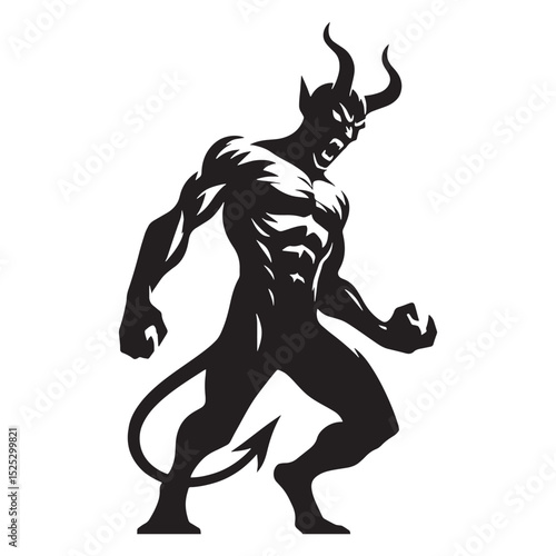 Dark Lord Devil illustration - devil silhouette - devil vector - silhouette of devil - Devil illustration - sovereign of shadows graphic - ultimate tempter visual
