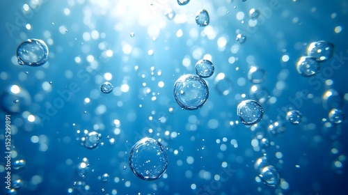 Wallpaper Mural A blue sky with many small bubbles in it. The bubbles are scattered throughout the sky and are of various sizes. Concept of calm and tranquility, as the bubbles float peacefully in the air Torontodigital.ca