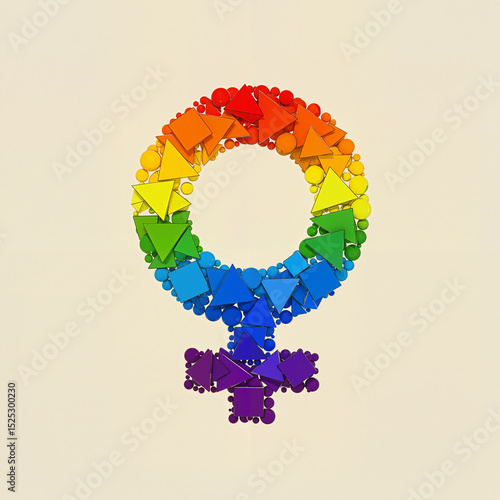 Geometric pride symbol on neutral background, modern minimal design