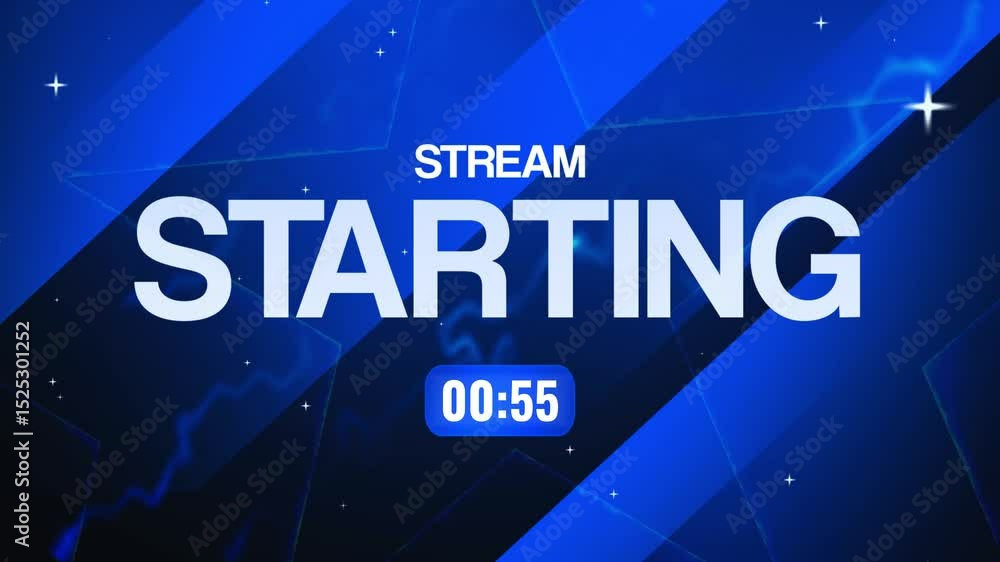 stream starting soon overlay animation with 1 min countdown and looping ...