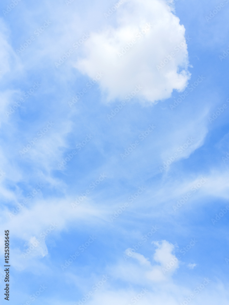 Fototapeta premium Minimal style background image, clear sky with few floating clouds, beautiful and natural.