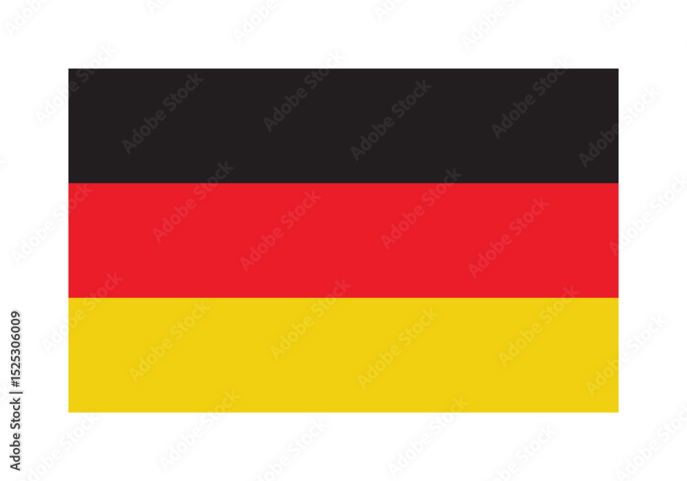 Naklejka premium Germany Flag Icon – Official National Flag of Germany in Flat Vector Style with Standard Colors and Proportions. 