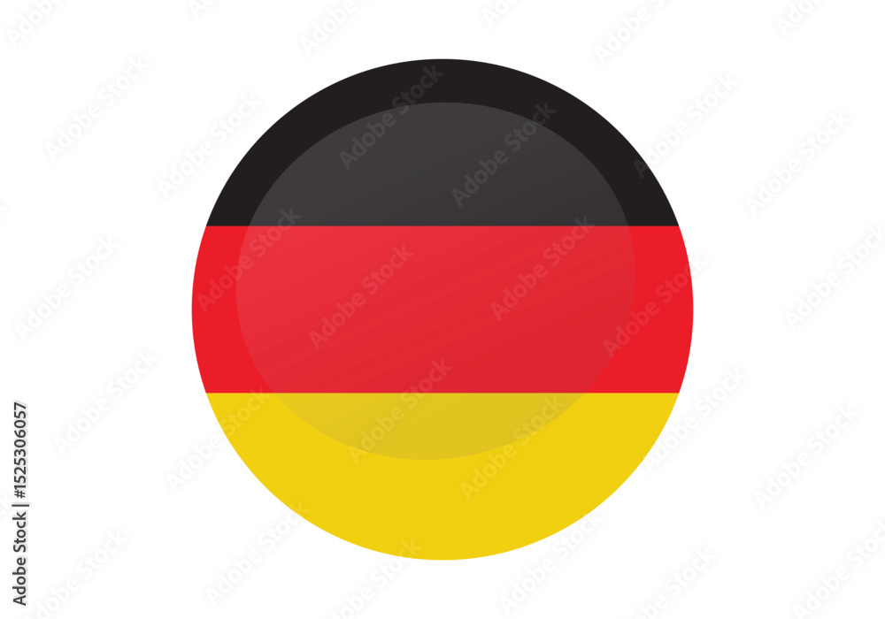 Round Germany Flag Icon – Germany Flag Circular Vector Badge with Standard Colors and National Symbol. Circle Flag Icon of Germany, Button Badge Icon.
Round Germany Flag Icon – Germany Flag Circular Vector Badge with Standard Colors and National Symbol. Circle Flag Icon of Germany, Button Badge Icon.