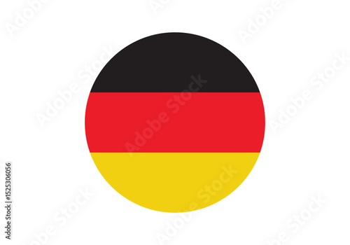 Round Germany Flag Icon – Germany Flag Circular Vector Badge with Standard Colors and National Symbol. Circle Flag Icon of Germany, Button Badge Icon.
