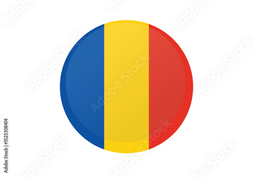 Free Download Round Romania Flag Icon – Romania Flag Circular Vector Badge with Standard Colors and National Symbol. Circle Flag Icon of Romania, Button Badge Icon.
 - GFXLoad