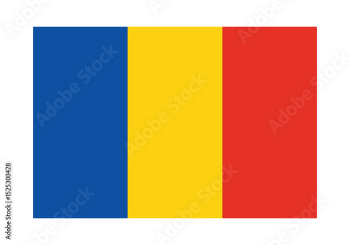 Flag icons of Romania. Romania Official National Flag. Flat Digital Vector Illustration of  Romania Flag and National Emblem. Rectangular  Romania Flag Icon – Standard Size and Colors.
