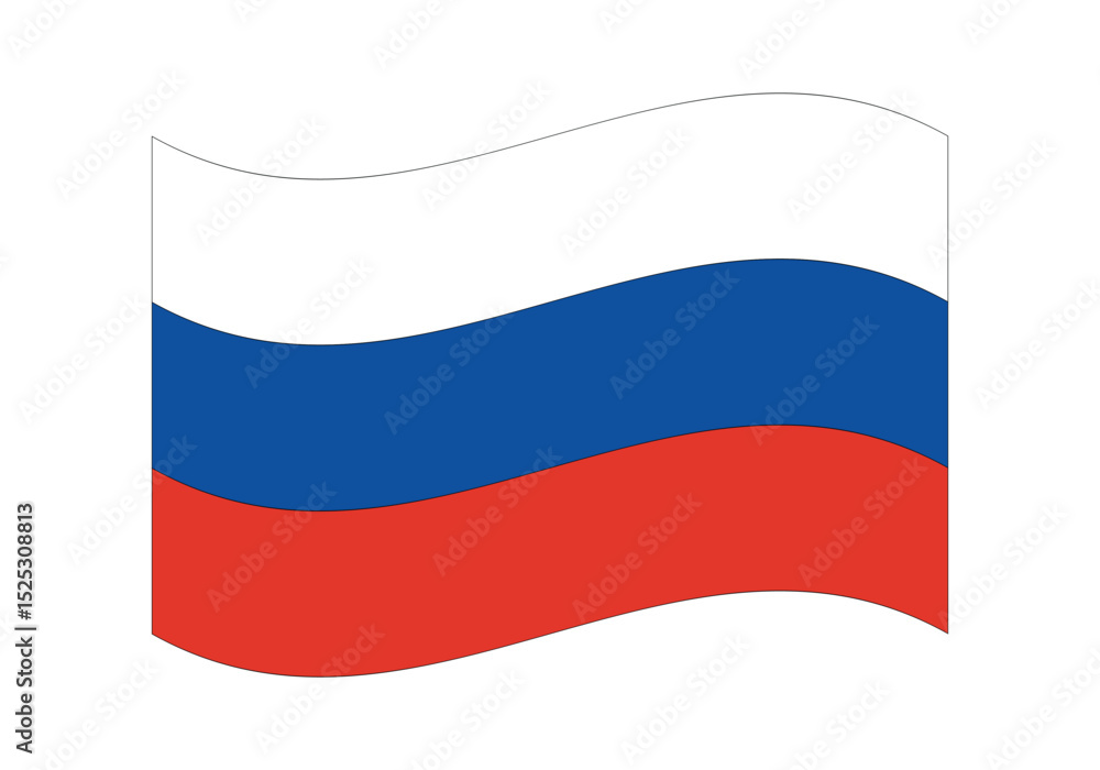 Naklejka premium Waving Russia Flag – National Flag of Russia in Vector Illustration Style. Flag icon of Russia.