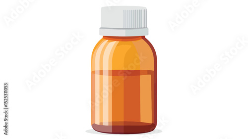 Professional Medicine Bottle Vector Illustration Isolated on White Background