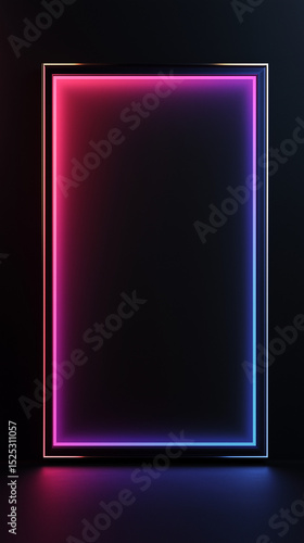 front view, trading card frame, polished copper trading card frame, ultra-thin (3% width), crisp modern edge, pastel club gradient glow on outer edge