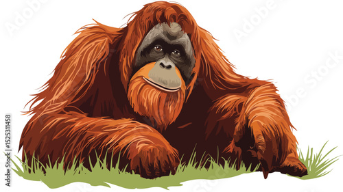 Orangutan Ape Vector Isolated - Professional Vector Illustration