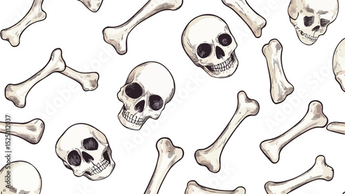 Seamless Bones Pattern Vector Illustration