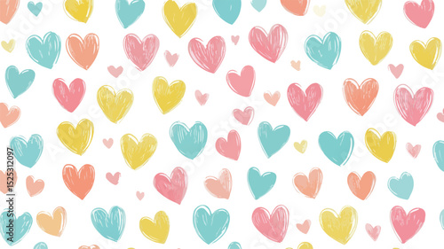 Elegant Seamless Hearts Pattern Background Vector Design