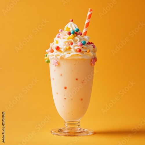 Wallpaper Mural Delicious Milkshake with Whipped Cream and Colorful Sprinkles Torontodigital.ca